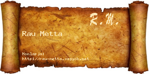 Rau Metta névjegykártya